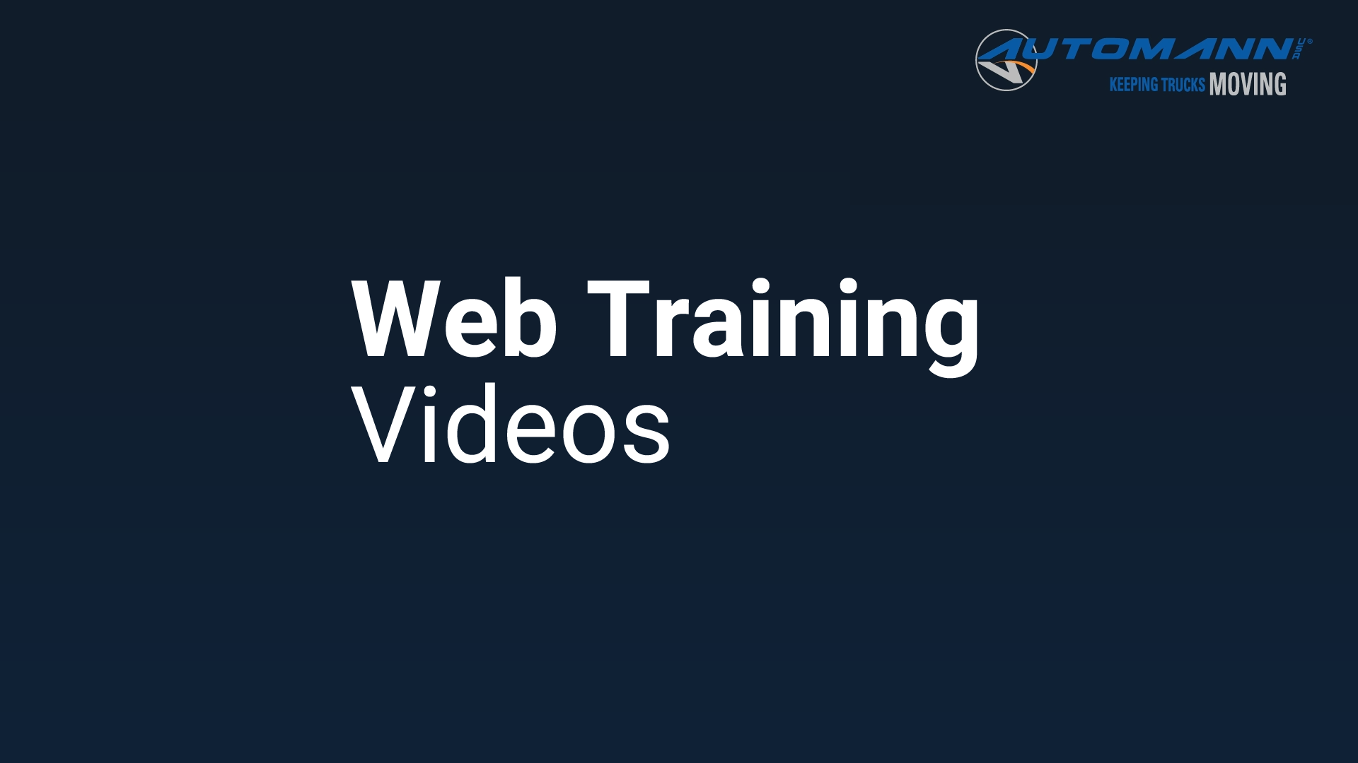 Web Training Videos